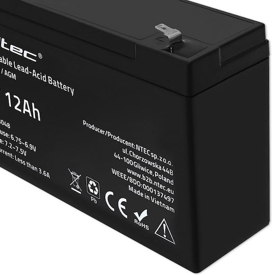 Qoltec Батерия UPS с Капацитет 12Ах и Напрежение 6V 53048 1бр