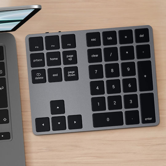 Satechi Aluminum Extended Ασύρματο Bluetooth Αριθμητικό Πληκτρολόγιο Γκρι
