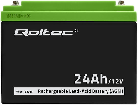Qoltec Батерия UPS с Капацитет 24Ах и Напрежение 12V 53036 1бр