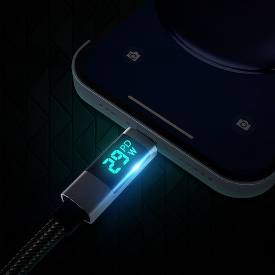 Orico LED USB-A към Lightning кабел 12W Черен 0.5m