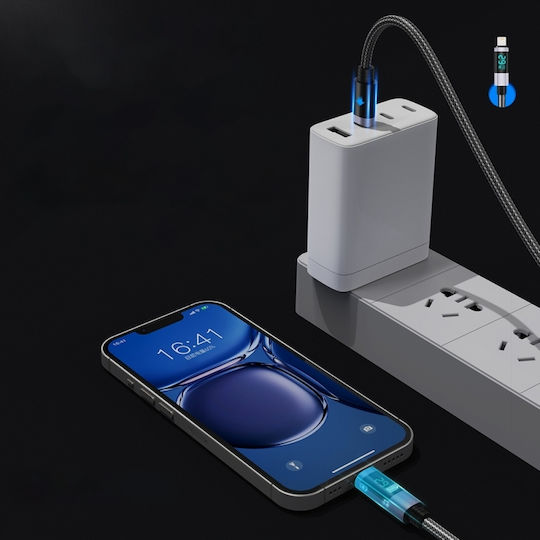 Orico LED USB-A към Lightning кабел 12W Черен 0.5m