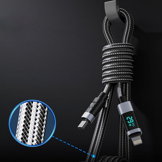 Orico LED USB-C към Lightning кабел 29W Черен 2m