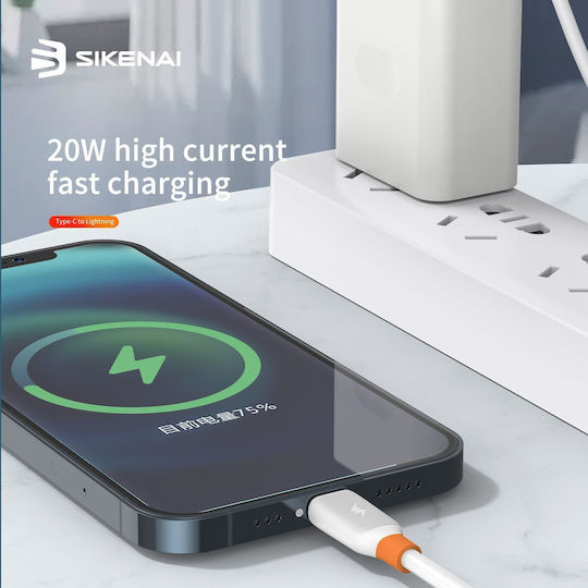 Sikenai LC-1 USB-C zu Lightning Kabel 20W Weiß 1.2m