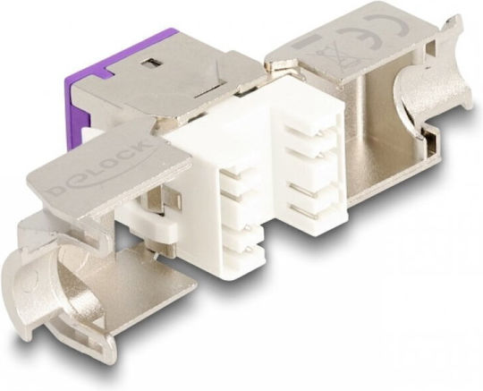 Delock Set 10 Bucăți Keystone Modul RJ45 LSA Cat.6a Fără Unealtă Violet Delock 88121