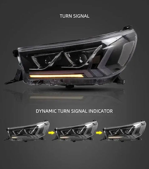 Фарове за автомобил Предни Тойота Хилукс 2015-2020 LED Дневни Светлини H7 H1 Крушки Комплект 2 Бройки