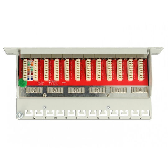 Delock Patch Panel 10" 12 Ports Cat.6a Gray Delock 43308