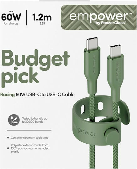 PanzerGlass USB Typ-C Kabel männlich - USB-C 60W PD Grünes 1,2m EM84533