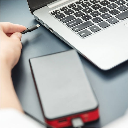 Qoltec USB 2.0 Cable USB-C male - USB-A Μαύρο 1m 50487