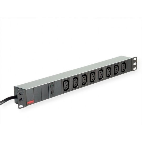 Roline Prelungitor 19.07.1629 19" 8x Iec-320-c13 2m Conector Iec-320-c14 Negru