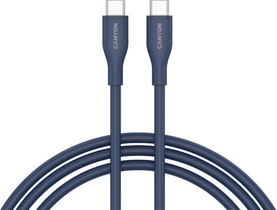Canyon Cablu USB 2.0 USB-C Masculin - USB-C 60W Albastru 1m CNS-CC60SC10DB