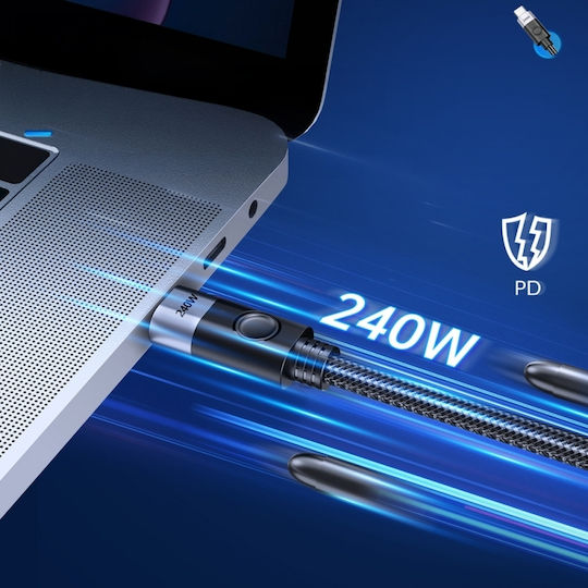 Orico Winkel (90°) Kabel USB-C männlich - USB-C 240W PD Schwarz 2m