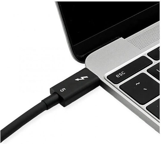 Roline Thunderbolt 5 Кабел USB Type-C Пасивен 8k60Hz 80Gbit/s 240W T-T 0.8м Черен Roline 11.02.9111