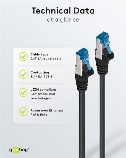 Goobay S/FTP Cat.6a (Gigabit) Cablu De Rețea Ethernet 5m Negru