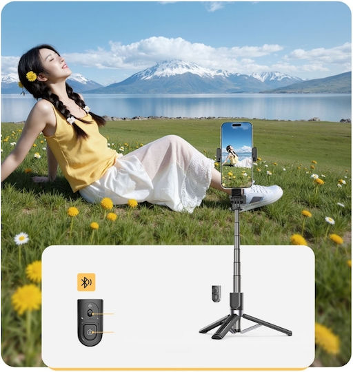 Orico Spv90 Selfie Stick Cell Phone Tripod Bluetooth With Black Lighting