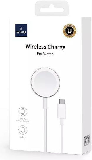 Wiwu Wireless Ladegerät für Apple Watch (Aluminiumgehäuse) Weißς