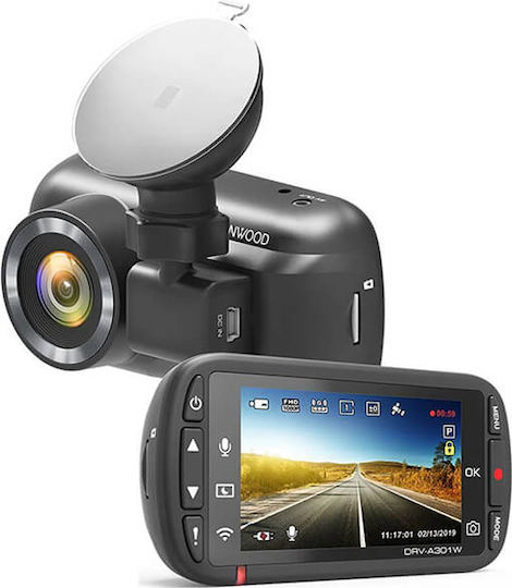 Kenwood Drva301w 1080P Windshield Car DVR, 2.7" Display with Suction Cup