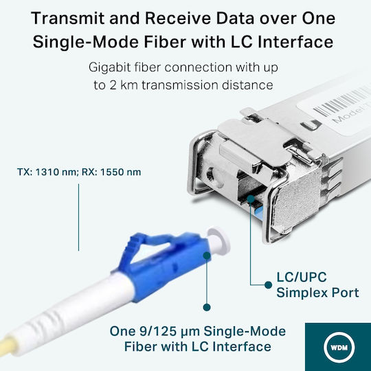 TP-LINK Трансивър TL-SM321B-2 SFP Едномодов Оптичен Кабел (SMF) 1 Брой