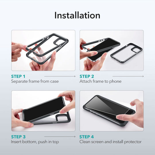 ESR Alliance 360 Full Cover Plastic Set with Glass Blue (iPhone 12 Pro Max)