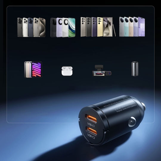 Orico Miniring 30w 2x Usb-c Car Charger Black Mr-30-2c Orico-mr-30-2c-bk-ep-hu
