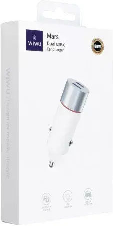 Wiwu Încărcător Auto Cu Mufă De Brichetă 30W Încărcare Rapidă Cu O Singură Portă 1xUSB-A Alb Culoare