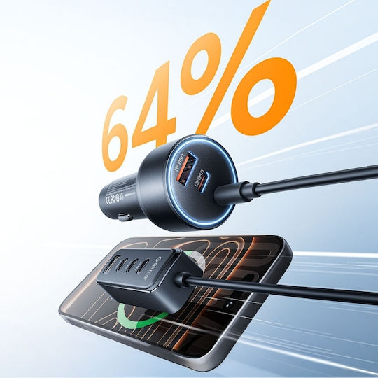 Orico Chargeclip 108w Car Charger 2x Usb-a + 4x Usb-c Clip Black Cc-90-2a4c Orico-cc-90-2a4c-bk-ep-hu