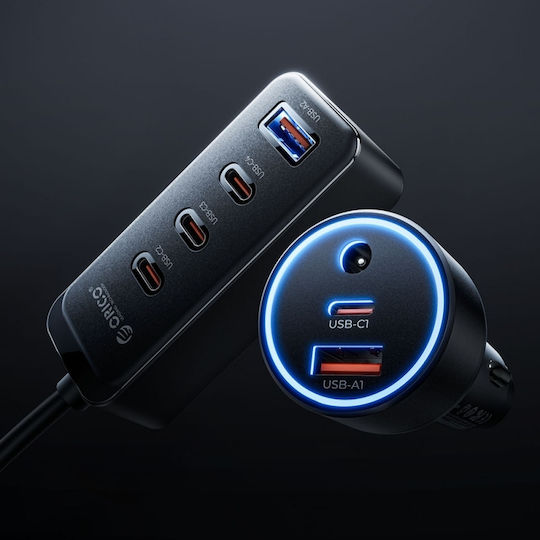 Orico Chargeclip 108w Car Charger 2x Usb-a + 4x Usb-c Clip Black Cc-90-2a4c Orico-cc-90-2a4c-bk-ep-hu