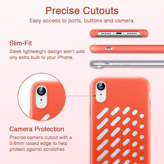 ESR Yippee Color Crocs Back Cover Silicone Coral (iPhone XR)