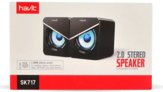 Havit SK717 Компютърни тонколони 2.0 с мощност 3W в Черен цвят