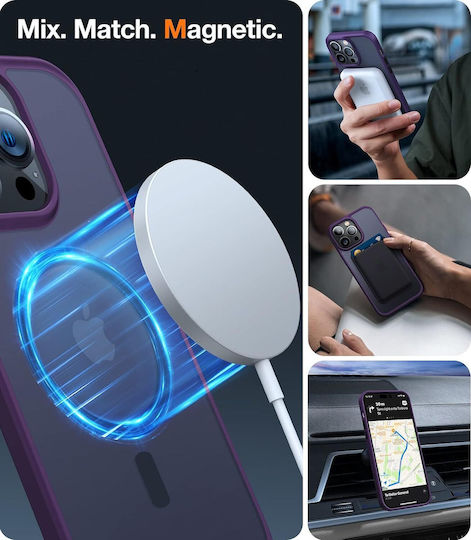 Torras Guardian-mag Rückseite Umschlag aus Silikon Lila für iPhone 14 Pro