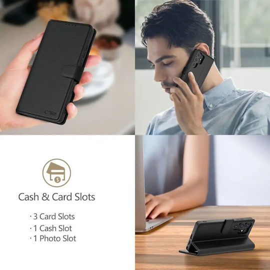 Tech-Protect Matte Wallet din piele artificială / silicon negru (Google Pixel 11 Pro XL)