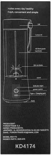 Kraft & Dele Blender cu cană din plastic 400 ml albastru KD4174