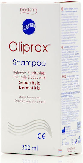 Boderm Oliprox Κατά της Σμηγματορροϊκής Σαμπουάν κατά της Πιτυρίδας & της Σμηγματορροϊκής Δερματίτιδας για Όλους τους Τύπους Μαλλιών 300ml