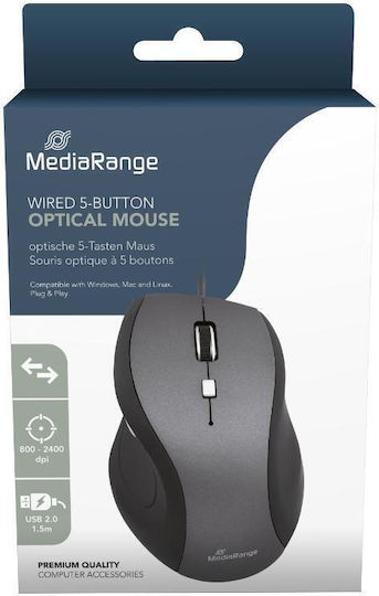 MediaRange MROS202 Ενσύρματο Ποντίκι Γκρι