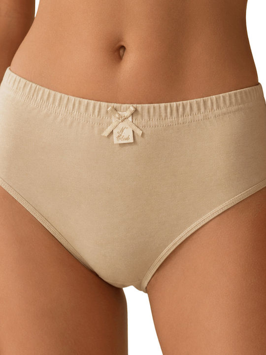 Hohe Taille Damen-Slips 3er Pack Beige