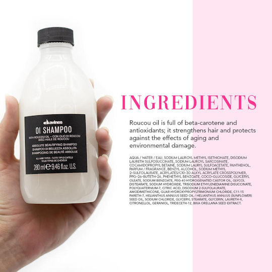 Davines Oi Shampoos Shine for All Hair Types 280ml
