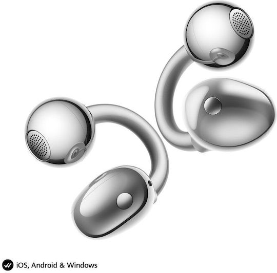 Huawei FreeClip 2 S In-ear Bluetooth Handsfree Ακουστικά με Αντοχή στον Ιδρώτα και Θήκη Φόρτισης Space Silver