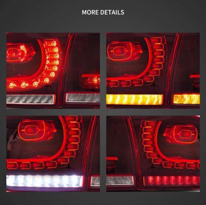 Πίσω Φανάρια Led Vw Golf 6 2008-2014 Gti R Design Τρέχουμενο Φλας Κόκκινα Σετ 2τμχ