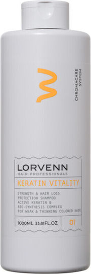 Lorvenn Keratin Vitality Шампоан против Косопад за Всички Типове Коса 1000ml