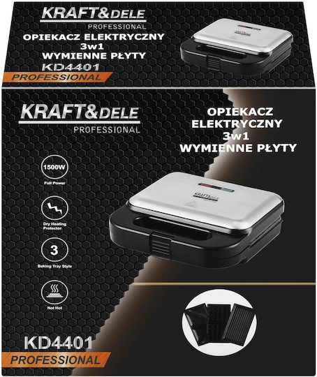 Kraft & Dele Aparat pentru sandwich-uri Grill cu Plăci Detașabile 1500W