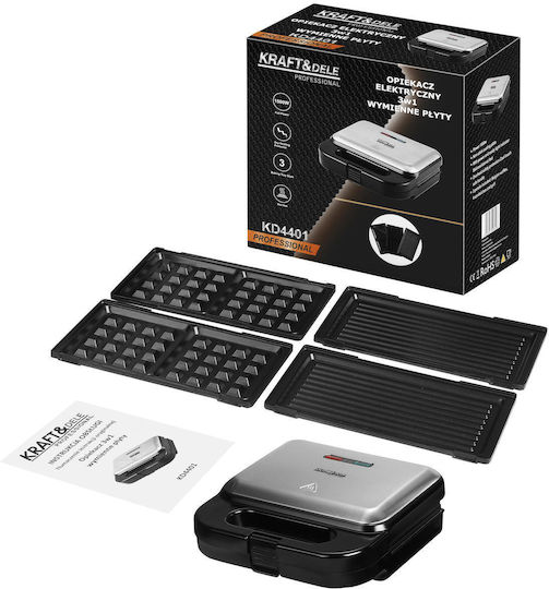 Kraft & Dele Aparat pentru sandwich-uri Grill cu Plăci Detașabile 1500W