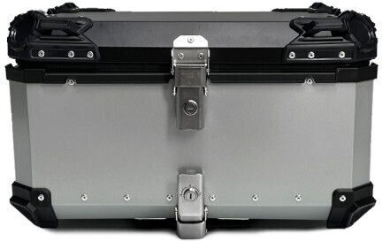 Black One Motorcycle Top Case Aluminum 65lt Silver