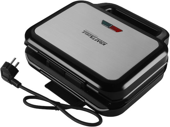 Kraft & Dele Sandwich-Maker mit Herausnehmbare Keramikplatten für 2 Toasts 1500W