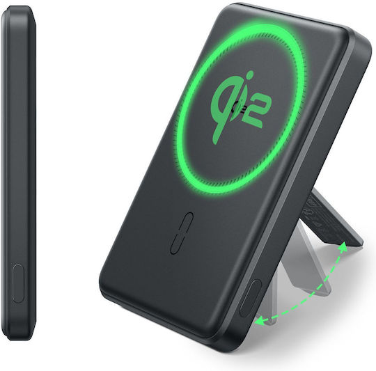 ESR Qi2 MagSlim Kickstand MagSafe Qi2 Power Bank 10000mAh 15W Schwarz