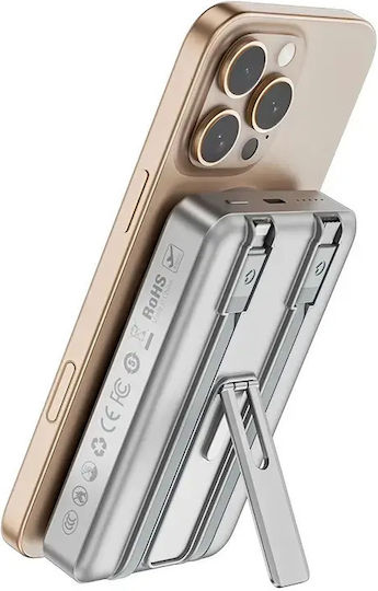 Wiwu P056 MagSafe Power Bank 10000mAh 20W Power Delivery / Quick Charge Ασημί