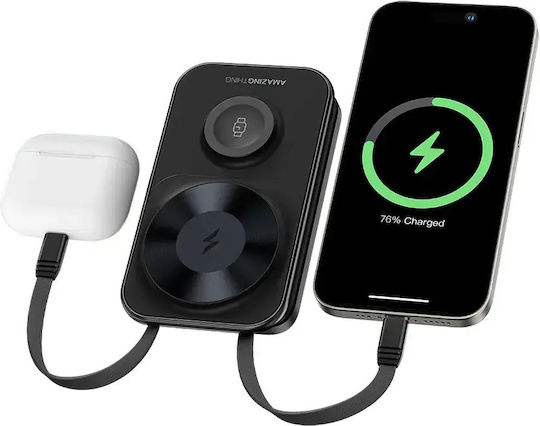 AmazingThing Thunder Pro - 6-в-1 MagSafe Външна Батерия 8000mAh 15W Power Delivery Черна