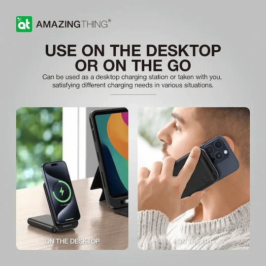 AmazingThing Thunder Pro - 6-в-1 MagSafe Външна Батерия 8000mAh 15W Power Delivery Черна