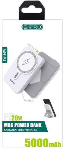 SiiPro MagSafe Power Bank 5000mAh 15W Λευκό