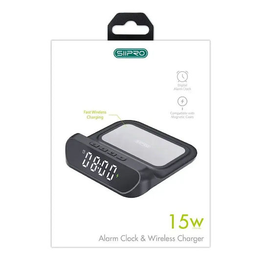 SiiPro Wireless Mobile Phone Charger Qi Pad 15W Black SW-45B