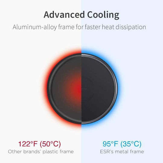 ESR Ασύρματος Φορτιστής (Qi Pad) 15W Μαύρος (Tidal Magnetic)