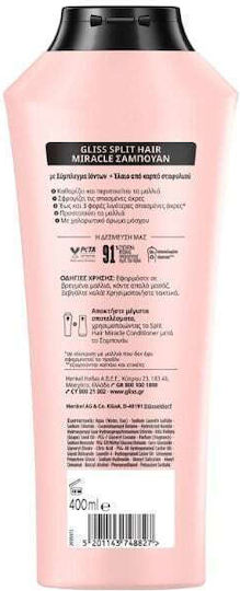 Gliss Split Hair Miracle Shampoos für Zerbrechlich Haare 400ml